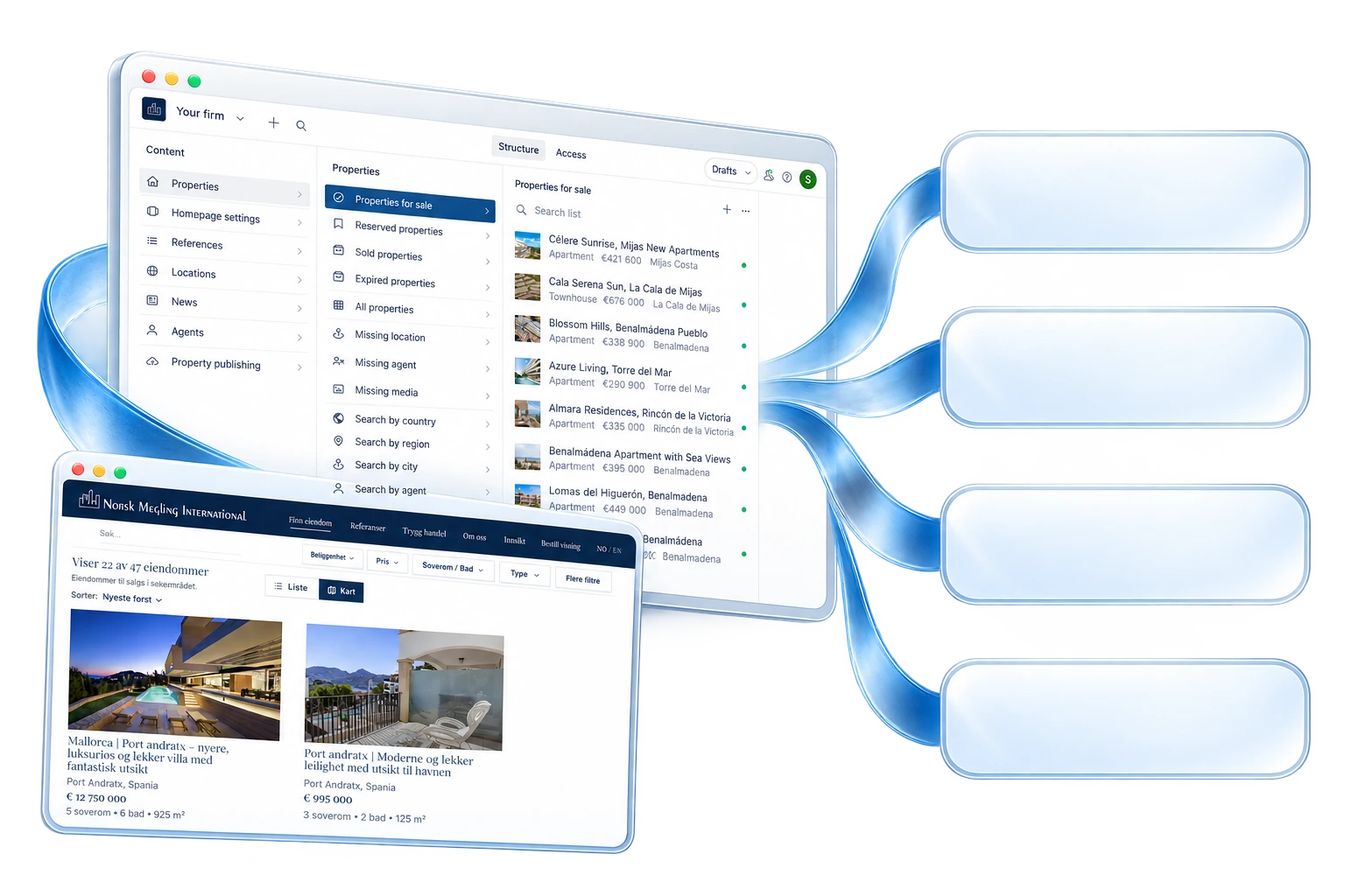 One property management system connected to FINN, idealista, Rightmove and other marketplaces